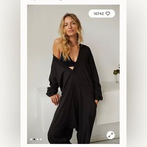 Free People Just Because Onesie in black